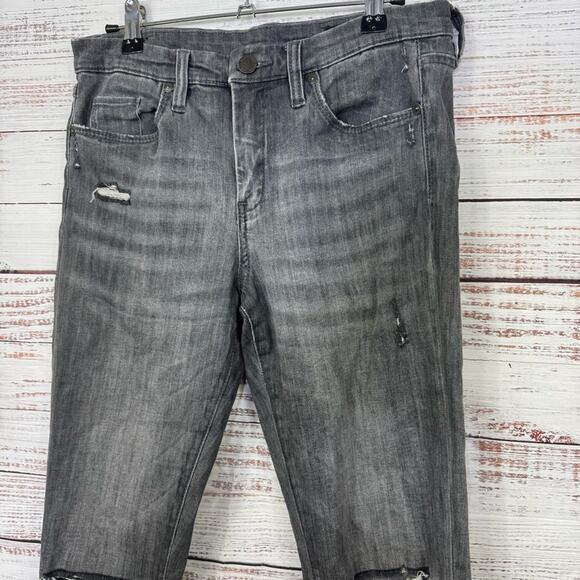Blank NYC mid rise size 28 ripped faded Charcoal Distressed Skinny Jeans - Picture 2 of 7